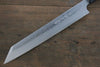 Hideo Kitaoka [Para zurdos] Acero Blanco No.2 Damasco Kiritsuke Yanagiba  270mm Mango de Shitan - Japanny-SP