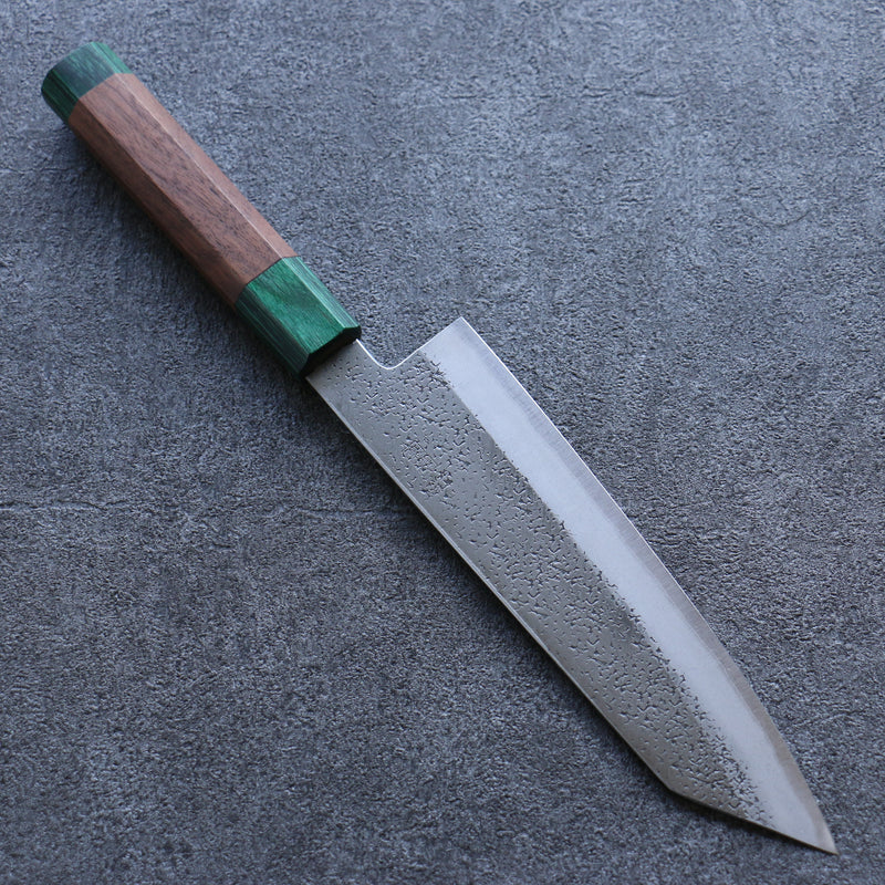 Seisuke Super Azul Martillado Bunka  185mm Mango de Nogal(doble anillo de pakka verde) - Japanny-SP