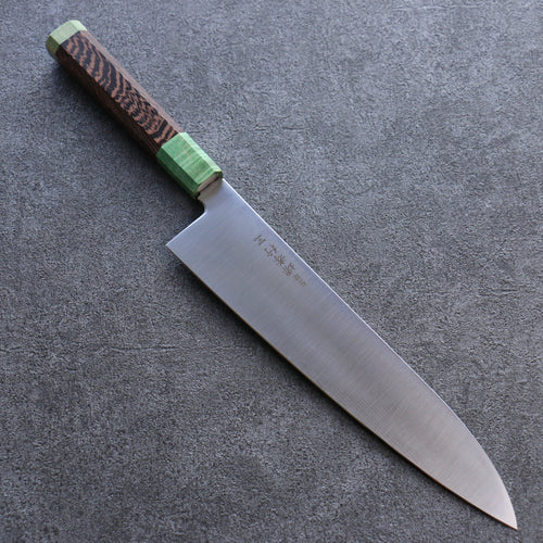 Sakai Takayuki Antarés Esmeralda Uddeholm Acero Inoxidable Sueco Gyuto  240mm Mango de Wenge (Doble Aro Verde) - Japanny-SP