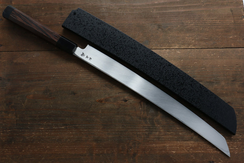 Sakai Takayuki Zangetsu Acero de Plata No.3 Sakimaru Yanagiba  Mango de Wenge Con funda - Japanny-SP