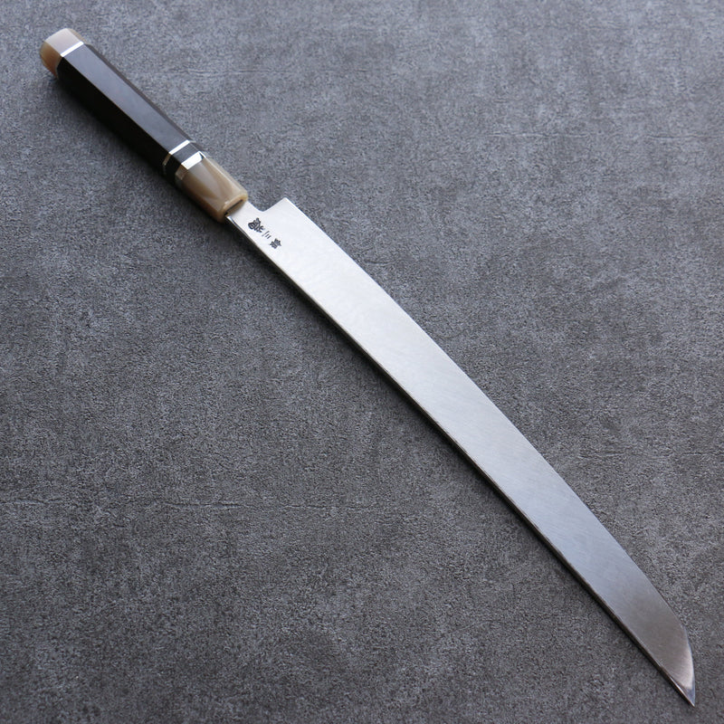 Sakai Takayuki Zangetsu Acero de Plata No.3 Terminado de Espejo Sakimaru Yanagiba  330mm Mango de Madera de ebano  con Funda - Japanny-SP