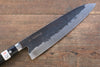 Fujiwara Teruyasu Denka Super Azul Terminado Negro Gyuto  210mm Mango de Madera de Pakka Negra - Japanny-SP