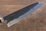 Fujiwara Teruyasu Denka Super Azul Terminado Negro Gyuto  210mm Mango de Madera de Pakka Negra - Japanny-SP