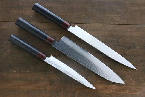 Iseya VG10 33 Layer Damascus Japanese, Gyuto 210mm, Petty 150mm & Sushi Knife 210mm Set - Japanny-SP