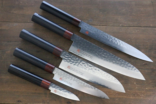 Iseya VG10 33 Layer Damascus Japanese Petty (80mm, 150mm), Santoku, Gyuto 210mm ＆ Sushi Chef Knife 210mm Set - Japanny-SP