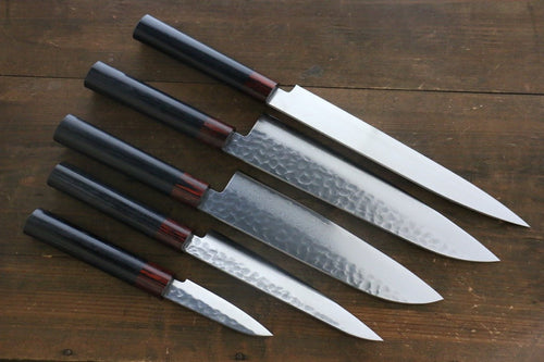 Iseya VG10 33 Layer Damascus Japanese Petty (80mm, 150mm), Santoku, Gyuto 210mm ＆ Sushi Chef Knife 210mm Set - Japanny-SP