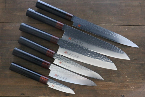 Iseya VG10 33 Layer Damascus Japanese Petty 80mm, Petty 150mm, Santoku, Small Santoku Gyuto 210mm & Sushi Chef Knife 210mm Set - Japanny-SP