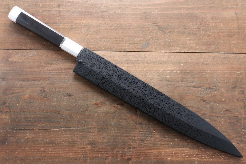 Sakai Takayuki Ginryu Honyaki Acero Sueco Terminado de Espejo Yanagiba  300mm Mango de Madera de ebano Con funda - Japanny-SP