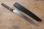 Sakai Takayuki Fujisan Acero Blanco No.2 Honyaki Kiritsuke Yanagiba  300mm Mango de Ebano con anillo Con funda - Japanny-SP