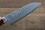 Kunihira Sairyu VG10 Damasco Santoku pequeno  135mm Mango de Madera de pakka roja - Japanny-SP