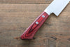 Kunihira Sairyu VG10 Damasco Santoku pequeno  135mm Mango de Madera de pakka roja - Japanny-SP