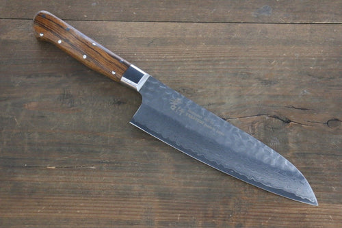 Sakai Takayuki VG10 de 33 Capas Damasco Santoku 180mm Mango de Ironwood del desierto(modelo sugihara) - Japanny-SP