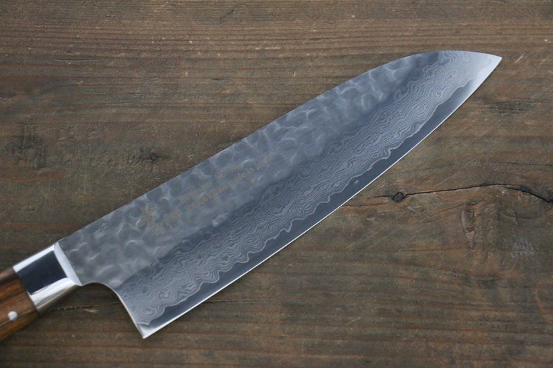 Sakai Takayuki VG10 de 33 Capas Damasco Santoku 180mm Mango de Ironwood del desierto(modelo sugihara) - Japanny-SP