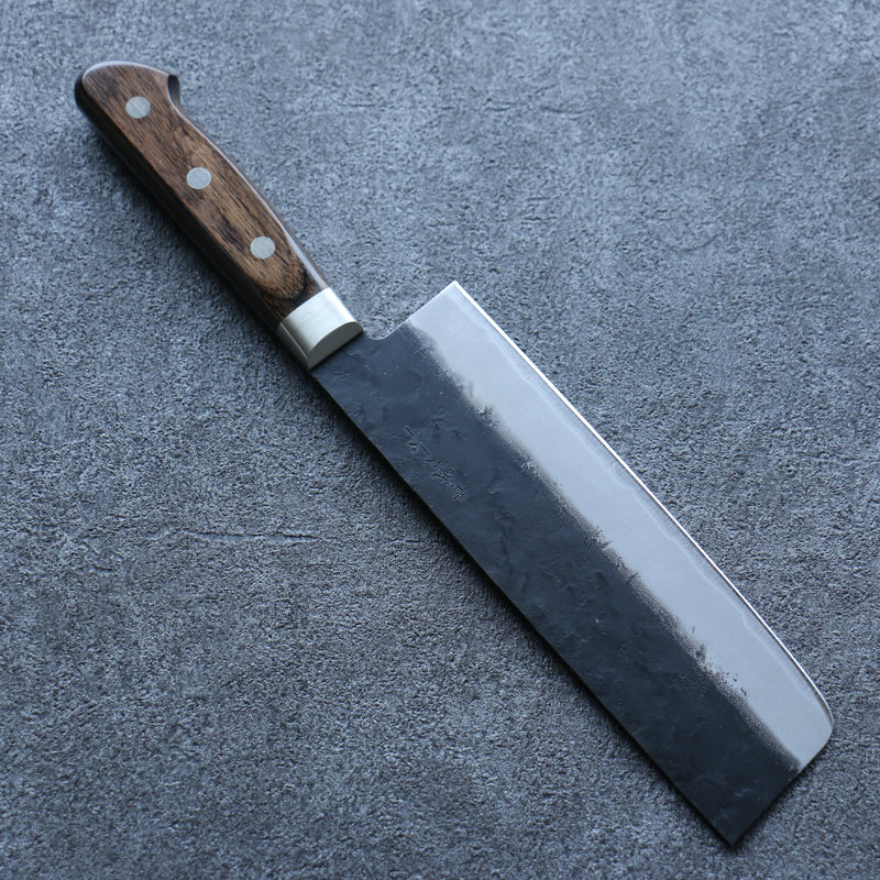 Seisuke Super Azul Negro Nakiri  165mm Mango de Madera de Pakka Cafe - Japanny-SP