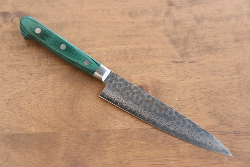 Sakai Takayuki VG10 Damasco de 17 Capas Petty-Utilitario  135mm Mango de Madera de pakka verde - Japanny-SP