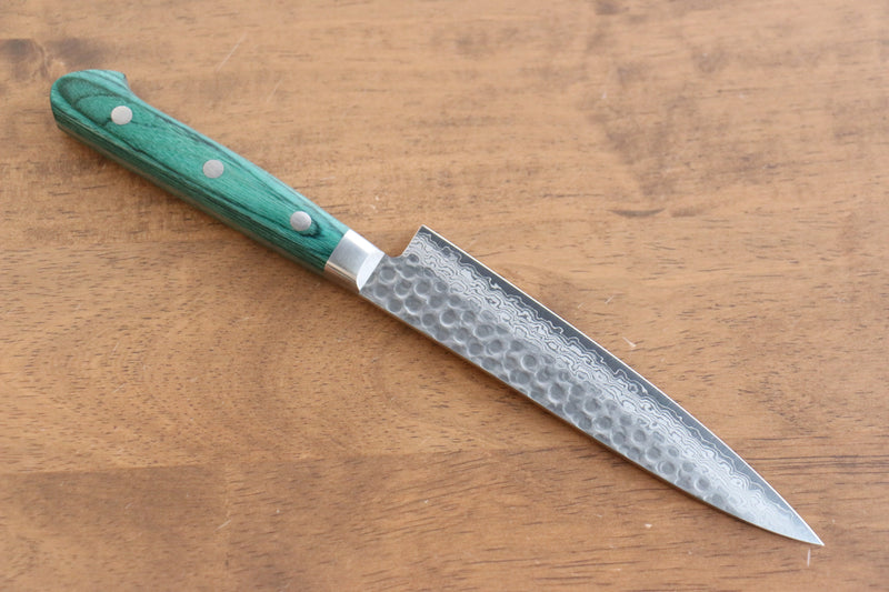 Sakai Takayuki VG10 Damasco de 17 Capas Petty-Utilitario  135mm Mango de Madera de pakka verde - Japanny-SP