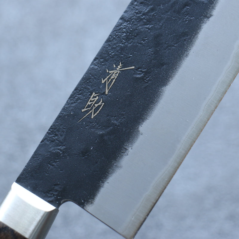 Seisuke Super Azul Negro Nakiri  165mm Mango de Madera de Pakka Cafe - Japanny-SP