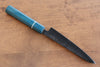 Seisuke VG5 Nashiji Tinte negro Petty-Utilitario  150mm Mango de Micarta de lienzo azul - Japanny-SP