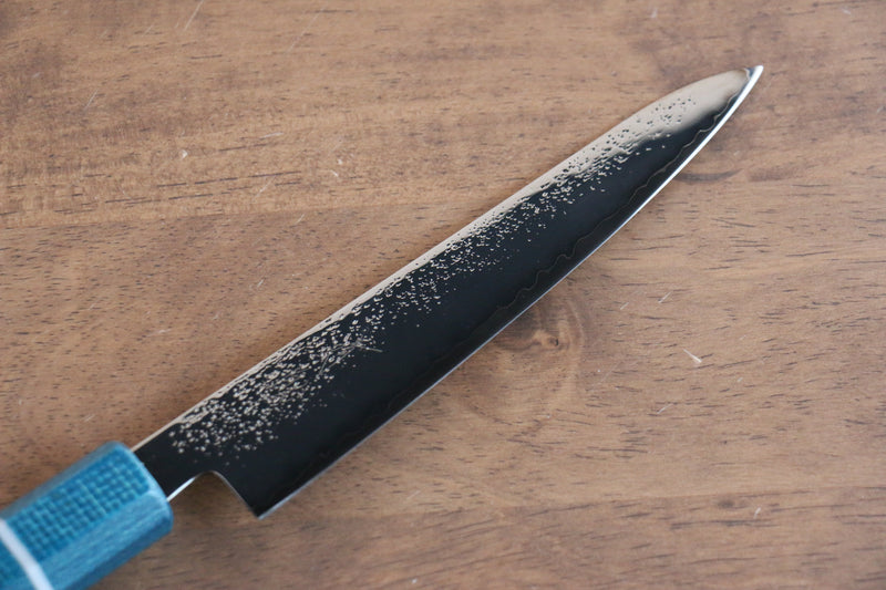 Seisuke VG5 Nashiji Tinte negro Petty-Utilitario  150mm Mango de Micarta de lienzo azul - Japanny-SP