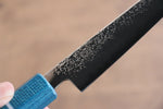 Seisuke VG5 Nashiji Tinte negro Petty-Utilitario  150mm Mango de Micarta de lienzo azul - Japanny-SP