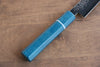 Seisuke VG5 Nashiji Tinte negro Petty-Utilitario  150mm Mango de Micarta de lienzo azul - Japanny-SP