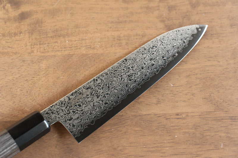 Kanjyo VG10 Damasco Santoku  180mm Mango de Madera de Pakka Gris - Japanny-SP