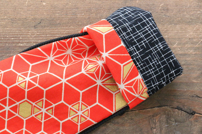 Japanese Style Knife Roll RedHexagon 1 Pocket - Japanny-SP