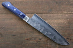 Seisuke Aonashi AUS10 3 Capas Nashiji Santoku  170mm Mango de Madera de pakka azul - Japanny-SP