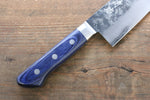 Seisuke Aonashi AUS10 3 Capas Nashiji Santoku  170mm Mango de Madera de pakka azul - Japanny-SP