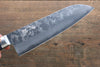 Seisuke Aonashi AUS10 3 Capas Nashiji Santoku  170mm Mango de Madera de pakka azul - Japanny-SP