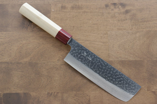 Seisuke VG10 16 Capas Damasco Martilleado Nakiri  165mm Mango de Magnolia - Japanny-SP