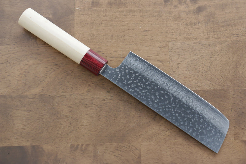 Seisuke VG10 16 Capas Damasco Martilleado Nakiri  165mm Mango de Magnolia - Japanny-SP