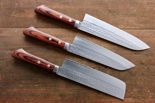 Kunihira VG1 Hammered Japanese Gyuto,Santoku & Usuba Chef Knife Set - Japanny-SP