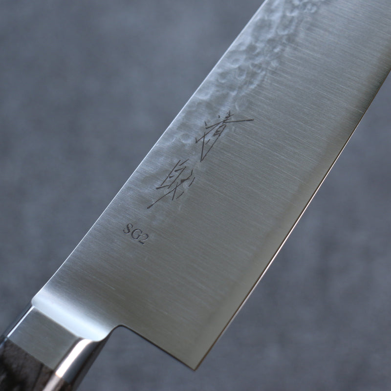 Seisuke SG2 Martillado Gyuto  210mm Mango de Madera de Pakka Gris - Japanny-SP