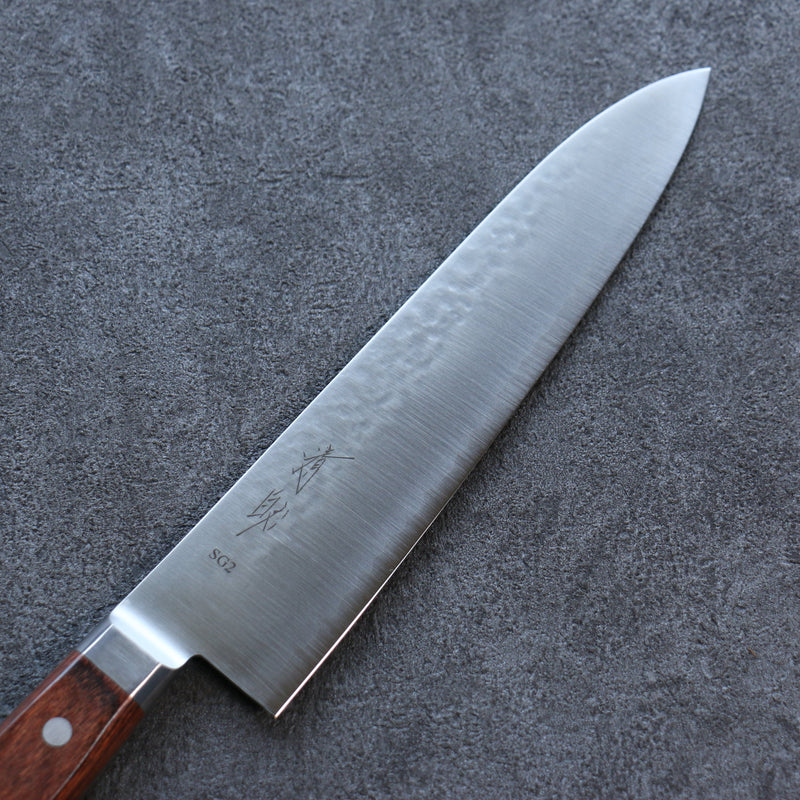 Seisuke SG2 Martillado Gyuto  210mm Mango de Caoba - Japanny-SP