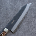 Seisuke Super Azul Negro Santoku  180mm Mango de Madera de Pakka Cafe - Japanny-SP