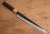 Seisuke Kokubyaku Super Azul Martillado Kurouchi Sujihiki  240mm Mango de Shitan - Japanny-SP