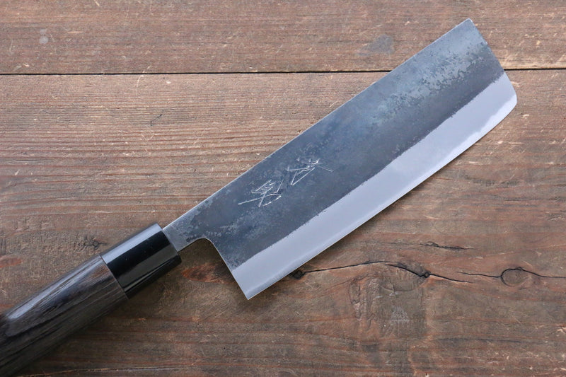 Seisuke Acero Blanco Kurouchi Nakiri 165mm Mango de Madera de Castano Quemada - Japanny-SP