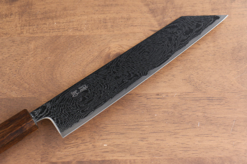 Seisuke Nami AUS10 Damasco con Terminado de Espejo Kiritsuke Gyuto  210mm Mango de Roble - Japanny-SP