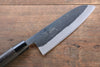 Seisuke Acero Blanco Kurouchi Santoku  165mm Mango de Madera de Castano Quemada - Japanny-SP