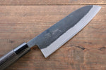 Seisuke Acero Blanco Kurouchi Santoku  165mm Mango de Madera de Castano Quemada - Japanny-SP