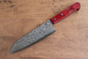 Nao Yamamoto VG10 Damasco Santoku  170mm Mango de Madera de pakka roja - Japanny-SP