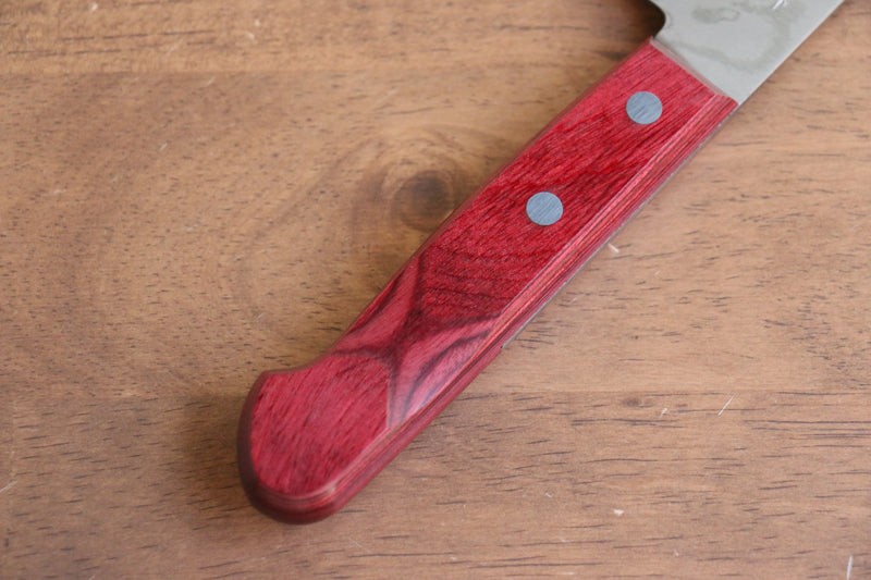 Nao Yamamoto VG10 Damasco Santoku  170mm Mango de Madera de pakka roja - Japanny-SP