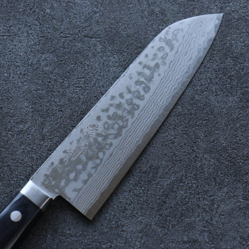 Seisuke VG10 Damasco Santoku  165mm Mango de Madera de Pakka Negra - Japanny-SP