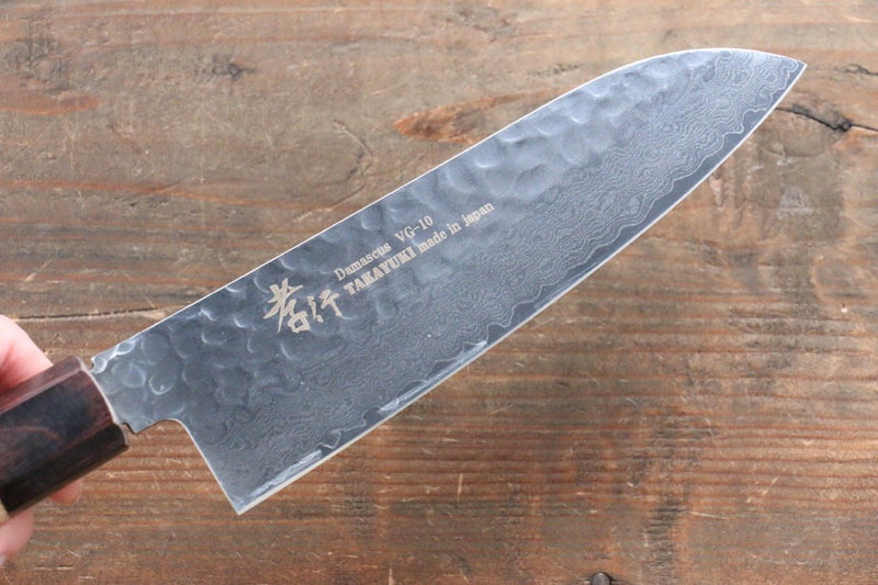 Sakai Takayuki VG10 Damasco de 33 Capas Santoku  170mm Mango de Keyaki (Olmo Japones) - Japanny-SP