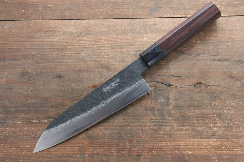 Takayuki Iwai Super Azul Kurouchi Martillado Gyuto  180mm Mango de Shitan - Japanny-SP