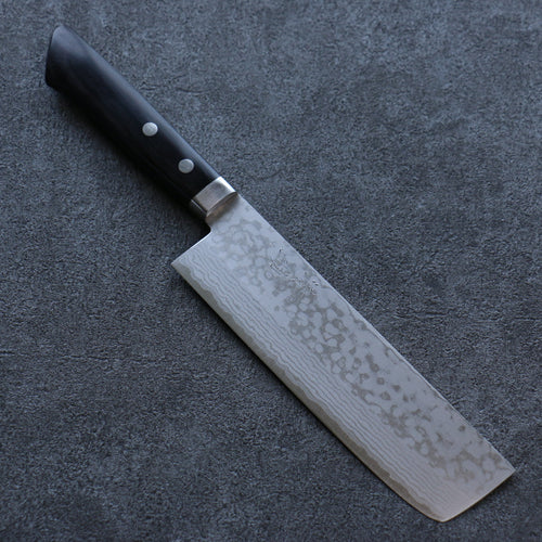 Seisuke VG10 Damasco Nakiri  165mm Mango de Madera de Pakka Negra - Japanny-SP