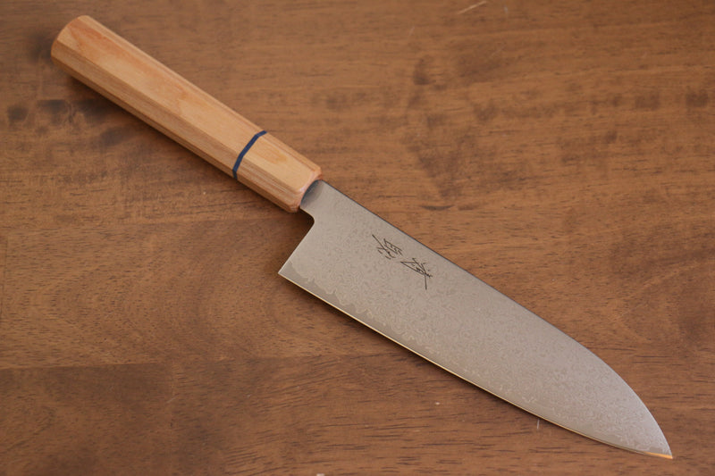 Seisuke VG10 Damasco Santoku  180mm Mango de madera blanca - Japanny-SP