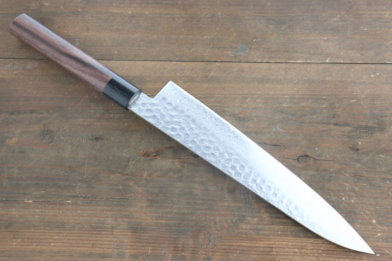 Sakai Takayuki AUS10 Damasco de 45 Capas Gyuto  240mm Mango de Shitan - Japanny-SP