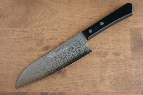 Nao Yamamoto VG10 Damasco Santoku  170mm Mango de Madera de Pakka Negra - Japanny-SP